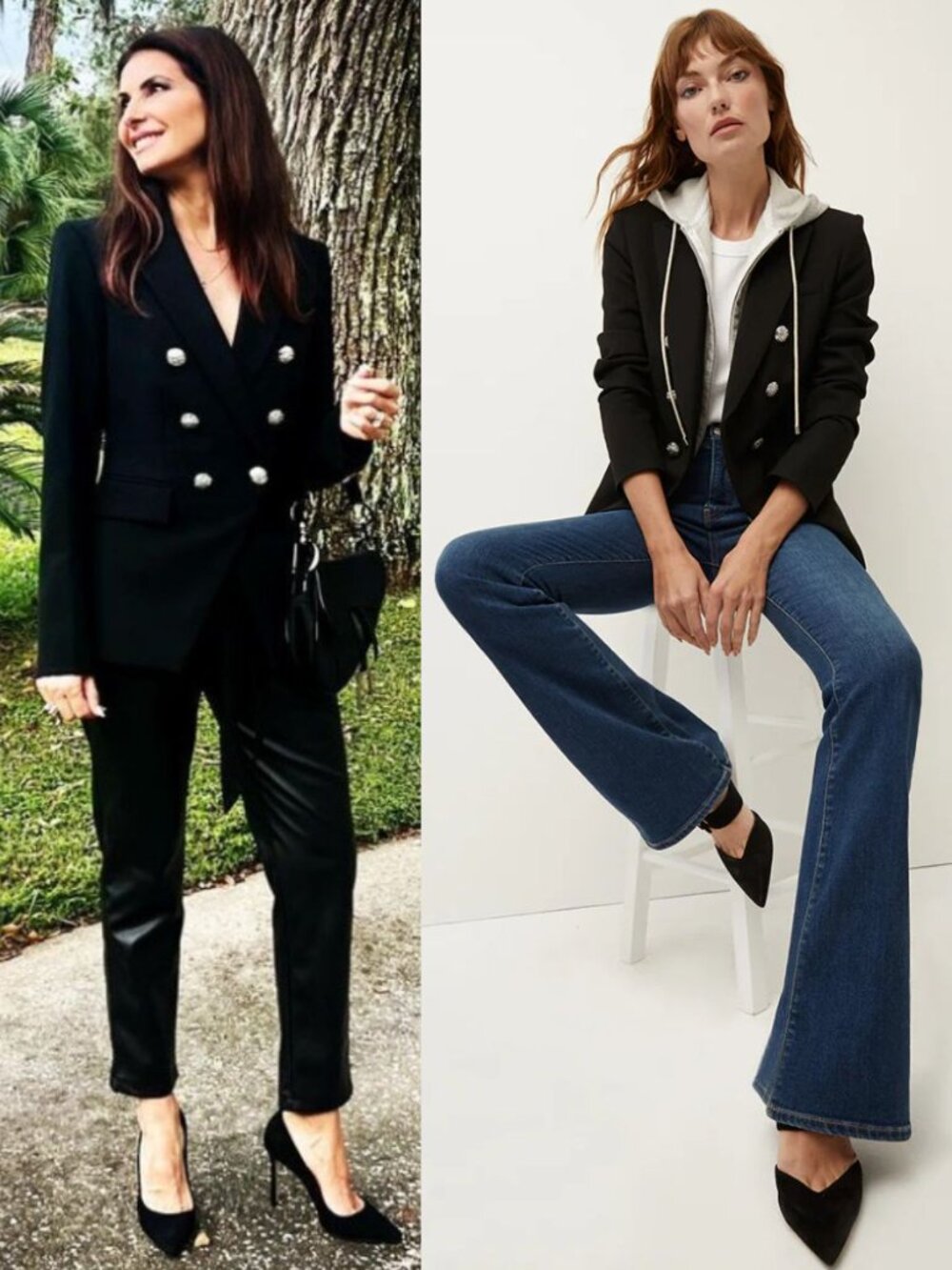 Veronica Beard Miller Blazer Black Silver Double Breasted Dickey Jacket Size 10 - Picture 12 of 13